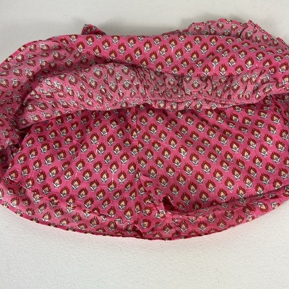 Mini Boden Sz 8-9 Y Tiered Print Skirt Elastic Waist Pink w/Silver Shimmer NWT - Picture 6 of 10